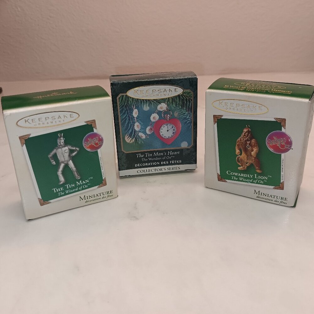 Wizard of Oz Miniture Ornaments, Set of 3.
